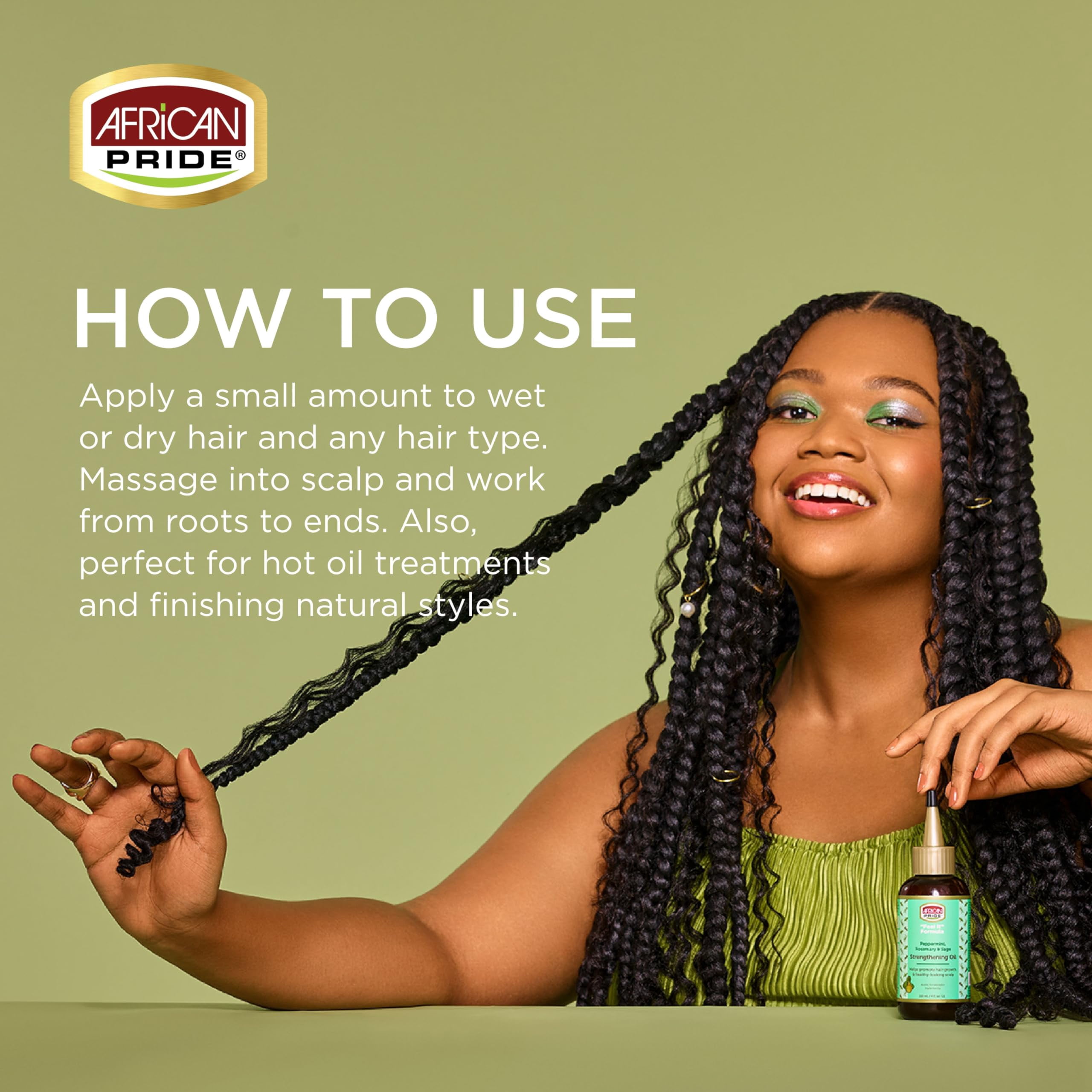 African Pride Feel It Formula, Strengthening Oil with Peppermint, Rosemary, and Sage, Helps promote Hair Growth, Nourishing Treatment for Split Ends and Dry Scalp for All Hair Types, 4 FL OZ, 3 Pack