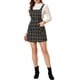 thumbnail image 2 of Vestido de tirantes A-Line con botones decorativos de cuadros para mujer INSPIRE CHIC, talla XS, azul marino, 2 of 8