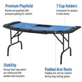 thumbnail image 3 of Soozier 72" Foldable 7-Player Poker Blackjack Table with Chip & Cup Holder, Blue Felt, 3 of 9