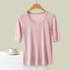 thumbnail image 1 of Fiudx Ofertas de La Semana Camiseta de Manga Corta de Color Sólido Suelta Informal de Moda para Mujer Top de Manga Corta, 1 of 6