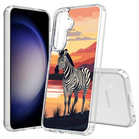 TalkingCase Slim Fit Phone Case Compatible for Samsung Galaxy S25  Plus(Not S25/ S25 Ultra), Zebra Lakeside Print, Lightweight,Flexible, USA Print