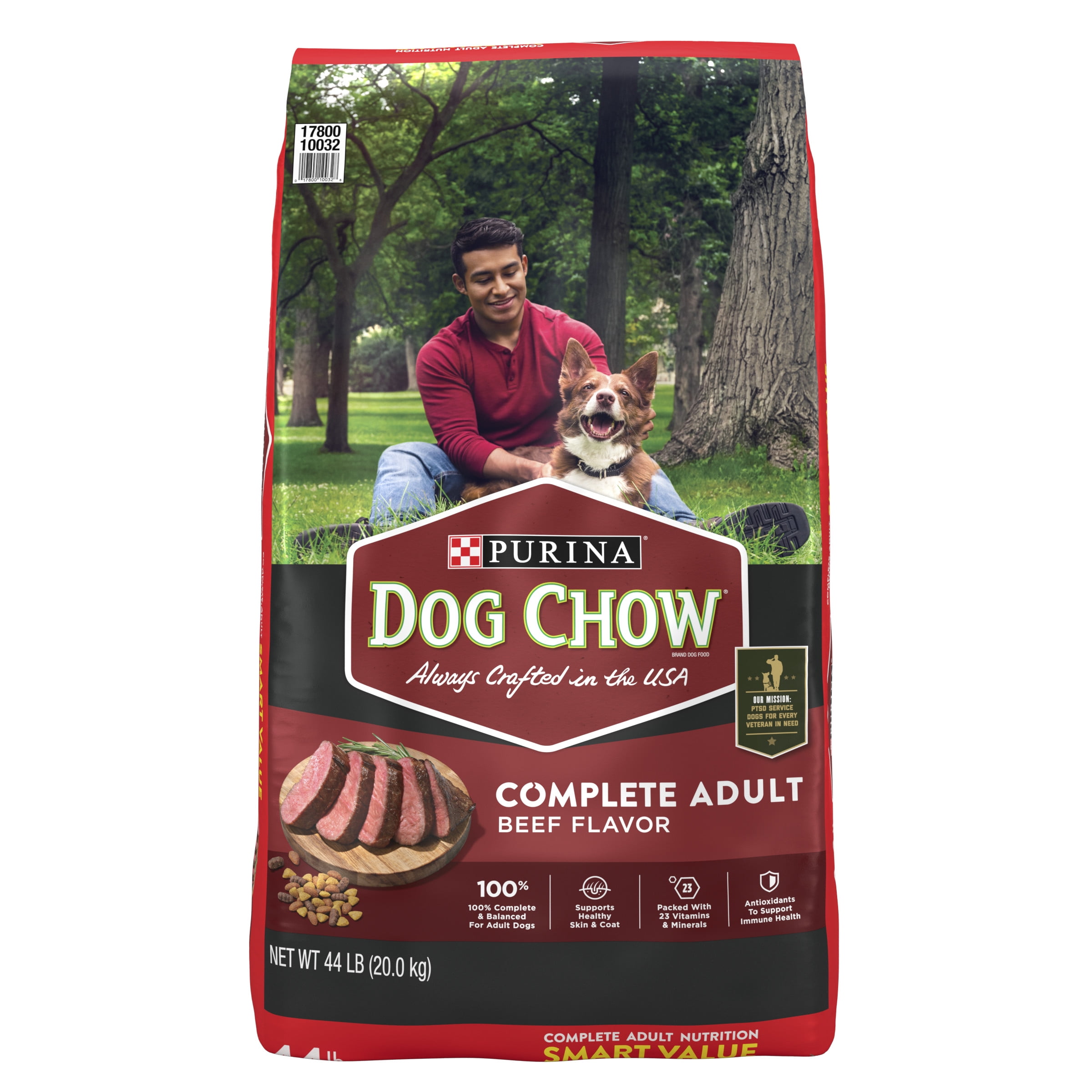Purina Dog Chow Beef Flavor Dry Dog Food, 44 lb Bag