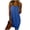 Blue, variant on Sleeping Skirt For Women Sleeveless Nightgowns Adjustable Strap Nightshirt Crew Neck Sleepshirts Solid Color Sleepwear Casual Sling Short Loungewear