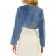 thumbnail image 3 of CHAQUETA CORTA DE FALSO PELO SIN CUELLO DE MANGA LARGA PARA MUJERES INSPIRE CHIC TALLA XS AZUL POLVO, 3 of 7