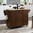 thumbnail image 2 of Crosley Eleanor Natural Wood Top Kitchen Cart in Mahogany, 2 of 12