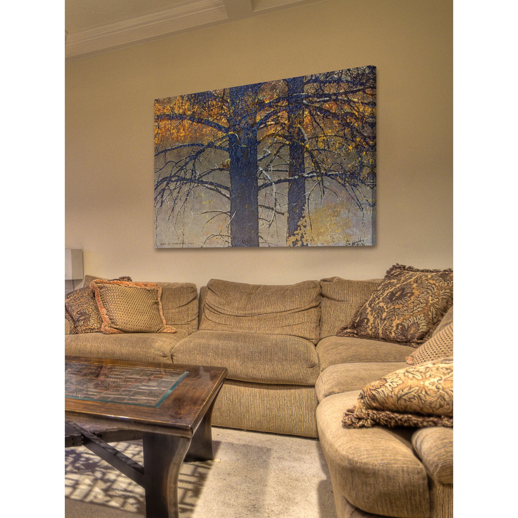 Marmont Hill - "Burnt Tree Squirrel" by Chris Vest Painting Print on Wrapped Canvas
