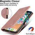 thumbnail image 2 of iPhone X/XS Wallet Case,Premium Leather Credit Holder Slot Magnetic Flip Kickstand Wallet Case, 2 of 5