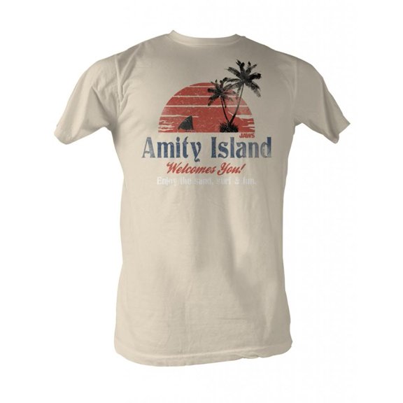 Jaws Amity Island Natural Adult T-Shirt 4Xl
