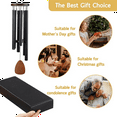 thumbnail image 3 of Black Metal Windchime Aluminum Windbell Wind Chimes 6 Rods Chimes Home Decoration Craft Outdoor Garden Patio, 3 of 7