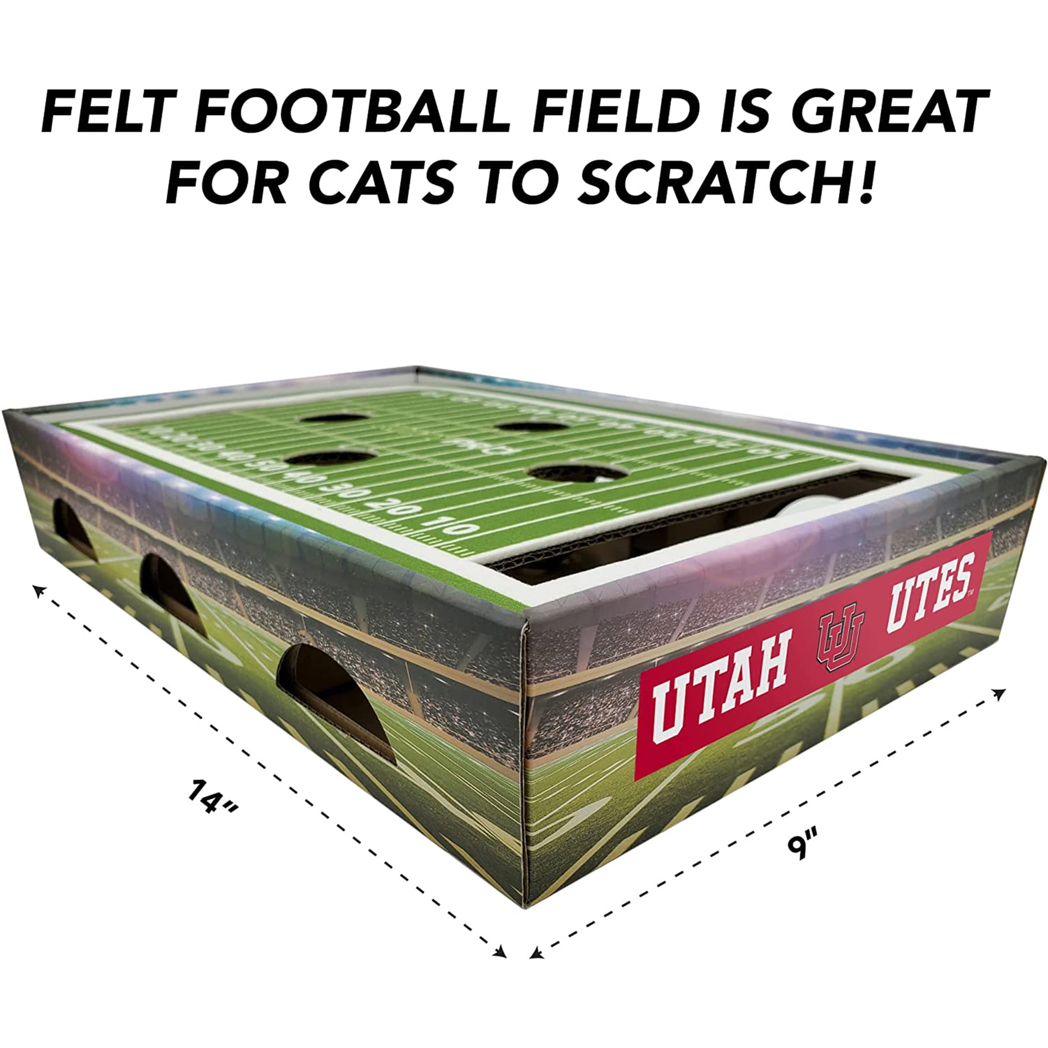 Pets First NCAA Cat Scratcher Box Football Field Designed Cat Scratcher & Lounge