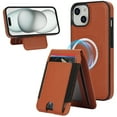 thumbnail image 2 of Wallet Case Compatible With iPhone 14 Plus,[Support MagSafe Wireless Charging] [Kickstand] Flip Magnetic PU Leather Shockproof Rugged Wallet Phone Cover with Detachable Card Holder,Brown, 2 of 8