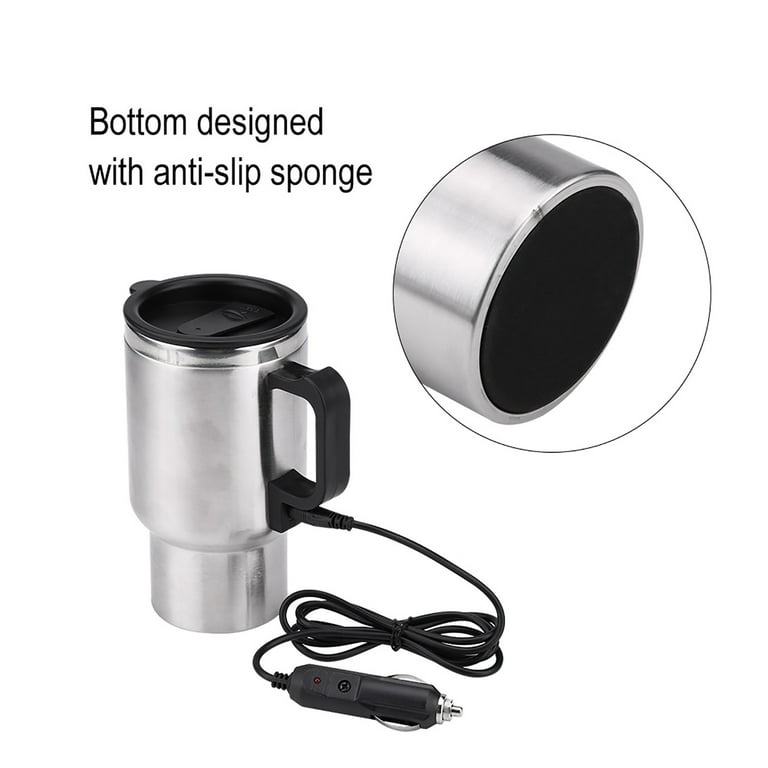 450ml Car Heating Travel Cup Stainless Steel Electric Mug Car Coffee Cup  Warmer with DC 12V