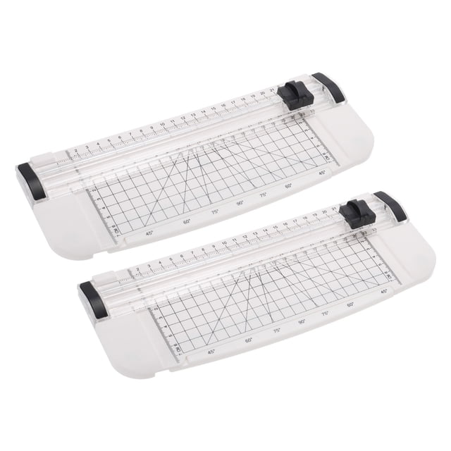Cortador de papel Uxcell de 9 pulgadas, 2 piezas de cortadores de papel portátiles para herramientas de scrapbooking para papel de tamaño A5, Blanco Negro