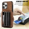 thumbnail image 2 of Dteck Crossbody Wallet Case for iPhone 14 Pro, RFID Blocking PU Leather Zipper Handbag Purse Flip Cover, Kickstand Folio Case with Card Slots Wrist Strap Lanyard 6.1 Inch,Brown, 2 of 10