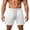White, variant on Qulqfy Men's Athletic Shorts Mesh 6" Inseam Running Activewear Straight Basketball Shorts with Pockets Army Green L