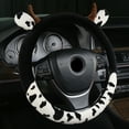 thumbnail image 3 of Wharick Cow Car Steering Wheel Cover with Horns Ears Anti Slip Sweat Absorption Comfortable 15 Inch Universal Women Auto Steering Wheel Protector Car Accessories, 3 of 8