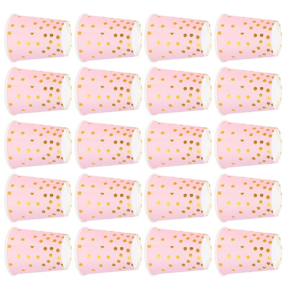 Tasses Jetables pour Boissons Chaudes, Tasses à Café en Papier 3.3 X 2.9 X 2.9 Po Tasse Jetable 20 Pcs Tasses en Papier pour pour Thé pour Café pour Eau Rose,Bleu,Blanc