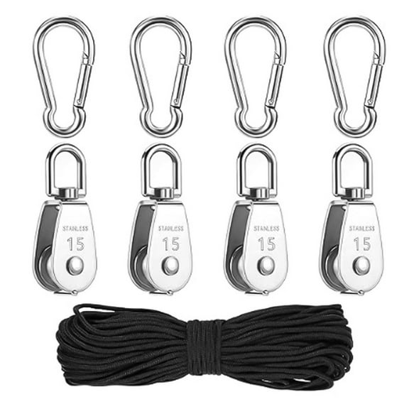 Heavy Duty Stainless Steel Pulley Block with Hooks for Easy Lifting & Traction