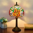 thumbnail image 1 of 1pc 8 Inch Stained Glass Table Lamp, Handmade Living Room, Dining Room, Bedroom, Warm Bedside Lamp, Bar, Retro European, Rustic Style, Mediterranean Simple European A Variety Of Choices Creative Gifts, 1 of 5