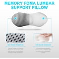 thumbnail image 3 of Lumbar Support Pillow for Office Chair, Memory Foam Lumbar Pillow for Lower Back Pain Relief (Grey), 3 of 7