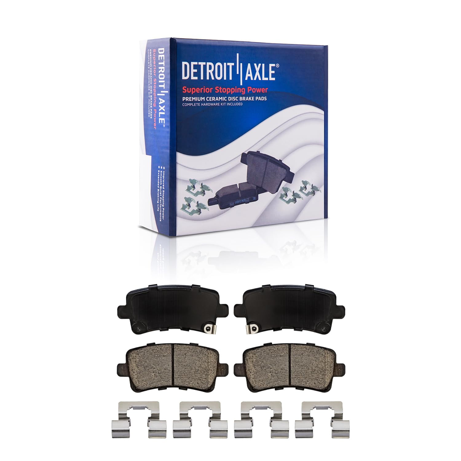 Detroit Axle - Brake Kit for Chevrolet Malibu Impala Buick Regal LaCrosse Allure, Vented Disc Brake Rotors Ceramic Brake Pads Replacement: 12.64" inch Front and 12.40" inch Rear Rotors