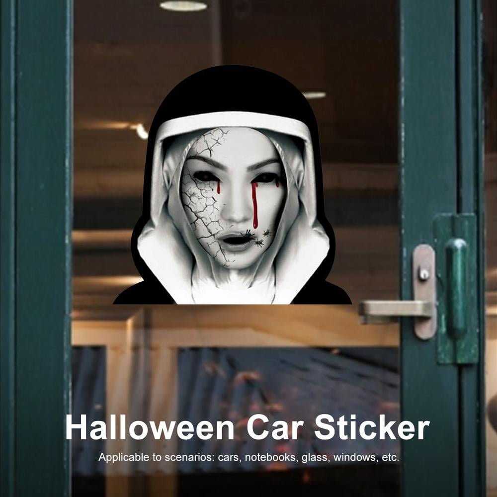 Car Decals Creepy Ghost Skull 11" Black Vinyl Decals Scary Horror