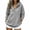 Gray, variant on Tbopshirt Hoodies for Women Solid Color Metal Button Collar Hoodie Loose Long Sleeve Pullover Top With Pocket for Everyday Casual Wear