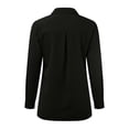 thumbnail image 3 of YDFCWXW Button Down Shirts for Women Long Sleeve Dress Shirts Free Collared Work Office Solid Blouses Tops Black, M, 3 of 6