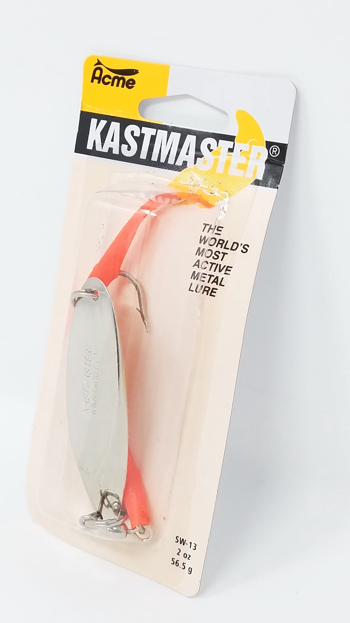 Acme Tackle Kastmaster with Tube Fishing Lure Spoon Chrome Flo Orange 2 oz.