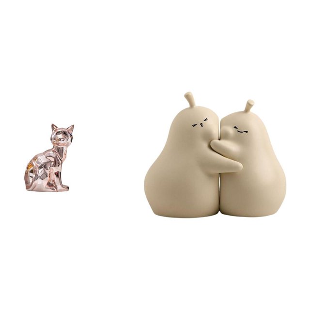 Figura decorativa de gato para sujetalibros de escritorio. Tope para estantes de oficina. Adorno de cerámica y . Ideal para estanterías, escr