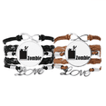thumbnail image 1 of Zombie With The Word Zombie Bracelet Hand Strap Leather Rope Wristband Double Set, 1 of 3