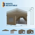 thumbnail image 4 of EastVita 10x10 Pop Up Awning with 4 Sidewalls 4 Ground Stakes 4 Ropes 4 Sandbags Brown, 4 of 8