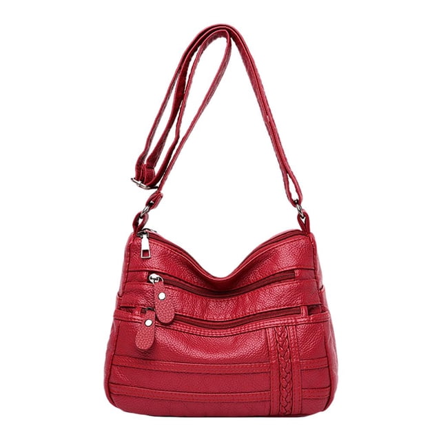 Bolsos cruzados bandolera de mujer de moda, de hombro de material cuero PU suave con múltiples bolsillos, para de mujer Magideal Bolsos cruzados