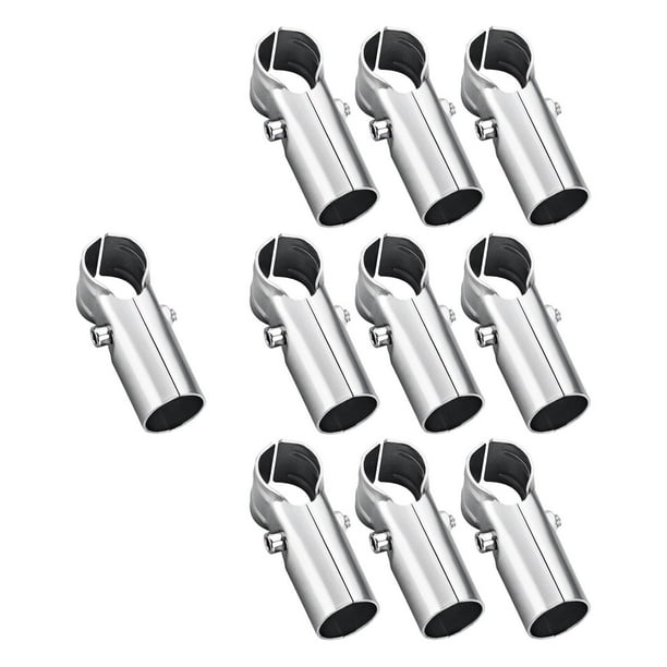 Conector de tubo de acero inoxidable de 10 piezas de 25 mm de diámetro para conexión de tubo redondo Dos conectores