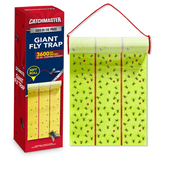Catchmaster Giant Fly Paper Glue Trap 1-Pack 30 Feet Each, Sticky Fly Traps Outdoor