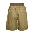 thumbnail image 4 of Noilla Women Shorts Casual Cargo Short Linen Loose Ladies Plus Size Bottoms Summer Pants Dark Khaki M, 4 of 7