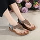 thumbnail image 4 of Chanclas de estilo bohemio de verano con cuentas y hebilla de diamantes de imitación, zapatos de mujer con banda de goma y tacón elástico, 4 of 4