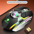 thumbnail image 4 of Kearding Ratón inalámbrico para juegos G80, ratón recargable para juegos, silencioso, ergonómico, 7 teclas, RGB, retroiluminado, 1600 DPI, Juegos de teclado y mouse para computadora Negro, 4 of 6