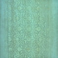 thumbnail image 1 of Ahgly Company Indoor Square Oriental Light Blue Industrial Area Rugs, 5' Square, 1 of 4