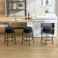 thumbnail image 5 of Zesthouse Swivel Counter Stools Set of 3, 26.7" Modern Boucle Counter Height Bar Stools with Metal Legs, Backless Round Barstools for Kitchen Island, Black, 5 of 10