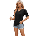 thumbnail image 1 of Blusas Lindas con Mangas Abullonadas para Mujer, Camisetas de Verano Ajustadas con Cuello en V, Blusas de Moda Y2k para Salir, Blusas Casuales, Camisetas Tipo Túnica Negro XXL, 1 of 7