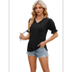 thumbnail image 1 of Blusas Lindas con Mangas Abullonadas para Mujer, Camisetas de Verano Ajustadas con Cuello en V, Blusas de Moda Y2k para Salir, Blusas Casuales, Camisetas Tipo Túnica Negro XXL, 1 of 7