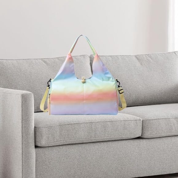 Bolsa de mano para fitness perfecl con compartimento para zapatos amarillo