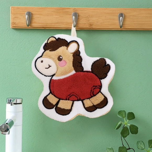 EGNMCR Bathroom Accessories Little Horse-shaped Hanging Hand Towels Kitchen And Bathroom Cleaning Cloths Household Small Towels Year Of The Horses Themed Products Polyester towels