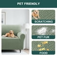 thumbnail image 4 of H.VERSAILTEX Premium Jacquard Stretch Sofa Cover with Waterproof Seat & Elastic Bottom Protection for Kids,Pets 1-Piece Furniture Protector Slipcover(Loveseat,Sea Grass), 4 of 7