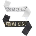 thumbnail image 1 of 2pcs Prom King and Prom Queen Sashes King Sash Queen Sash Graduation Cosplay Party Sashes, 1 of 8