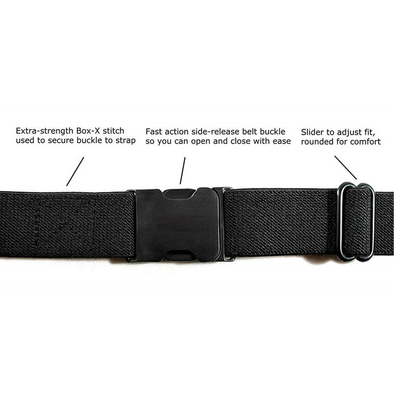 1.25 Inch Elastic Stretch Belt with Side-Release Buckle and 1.25 Inch Elastic Stretch Belt with Side-Release Buckle and