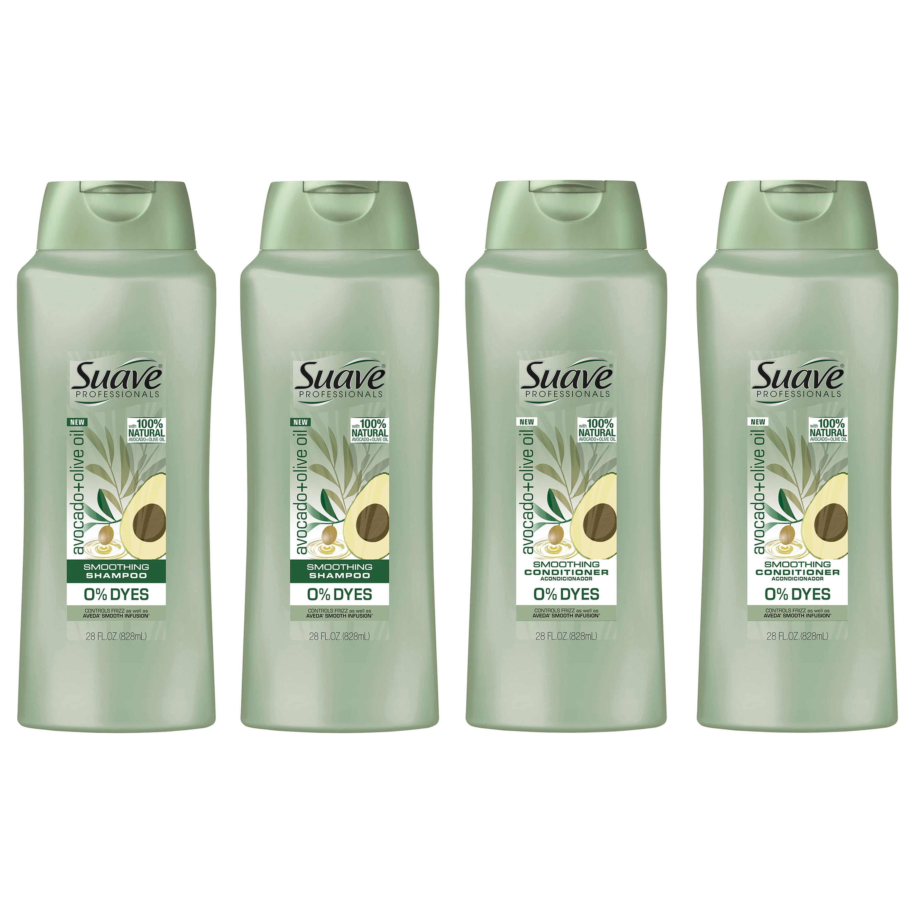 Suave Professionals Avocado + Olive Oil Shampoo and Conditioner, 28 oz