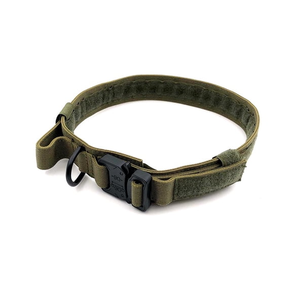 Ueasy Tactical Dog Collar | Adjustable Military-Style Training Collar with D-Ring Handle & Quick-Release Buckle for Medium/Large Dogs