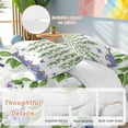 thumbnail image 2 of Queen 4 Piece Bedding Set Spring Pastoral Blue Purple Flowers Soft Breathable Duvet Cover and Pillowcase, Summer Green Leaves Duvet Cover Set Bed Sheets for Bedroom Dormitory Guest Room, 2 of 9